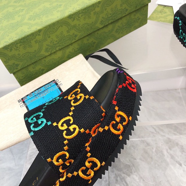 gucci古馳新色2022Gucci/Summer最新限量厚底拖鞋 dx3331